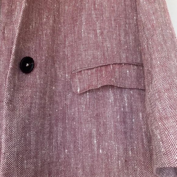Massimo Alba single breasted linen silk red  Pink Trench Coat - Picture 2 of 6